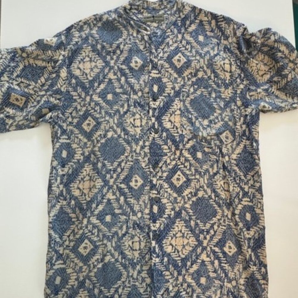 Robert Stock Abstract Geometric Print Short Sleeve Button-Up Shirt